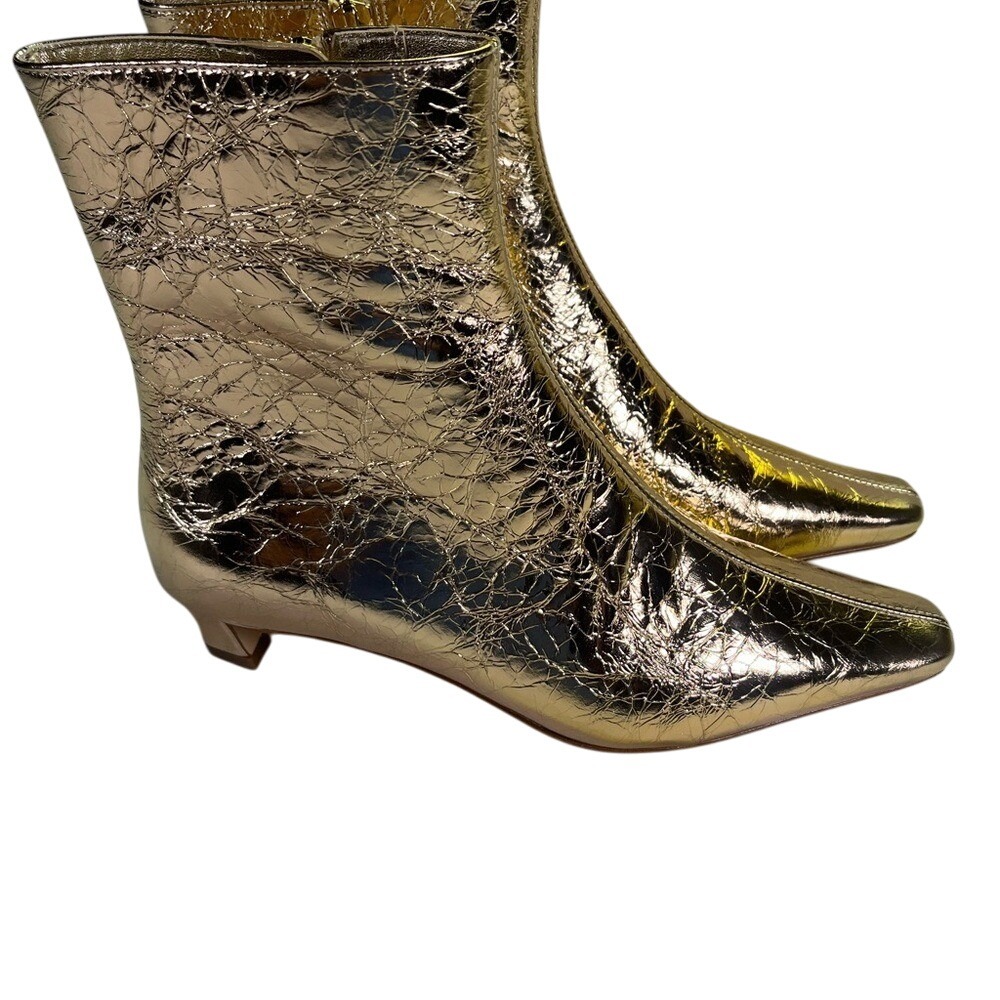 Michael Kors New 6M Leather Gold Ankle Boots